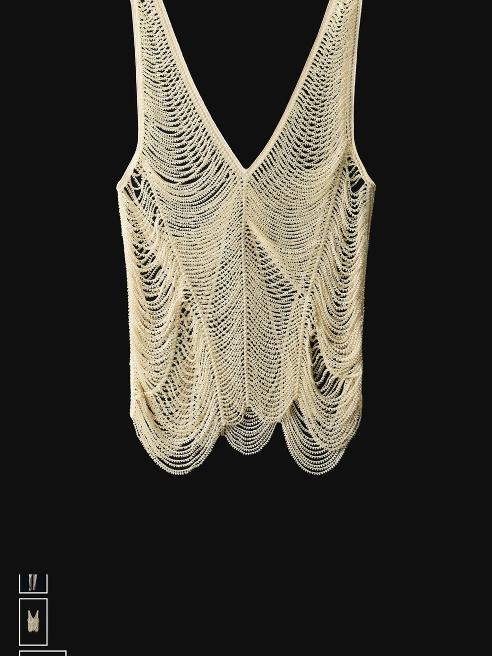 Zara NWT ZW Collection Beaded Top in Ecru size M - Picture 5 of 8